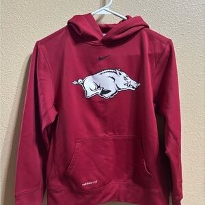 Kids Nike Razorback Red Fleece Hoodie